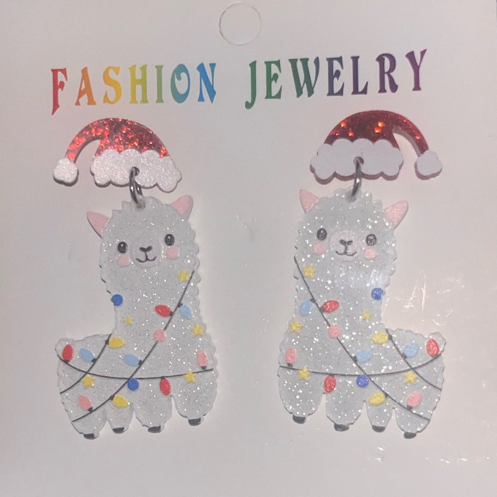 NWT Christmas Llama Earrings
